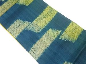 手織り紬絞り変わり横段模様全通洒落袋帯